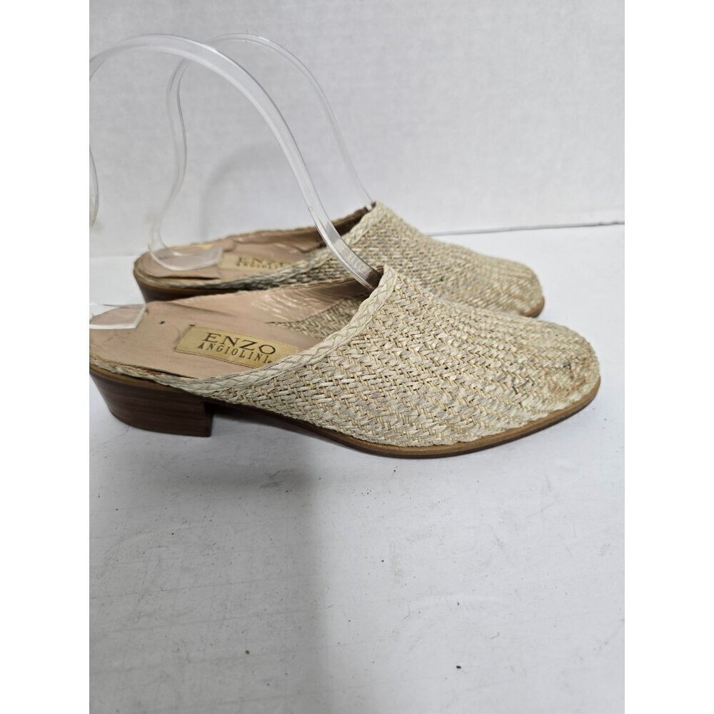 Vintage Enzo Angiolini Tan Woven Slip On Mule - Picture 9 of 14